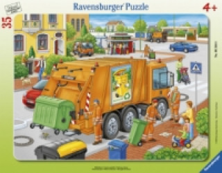 Játék Ravensburger Kinderpuzzle - 06346 Müllabfuhr - Rahmenpuzzle für Kinder ab 4 Jahren, mit 35 Teilen Frank Bayer