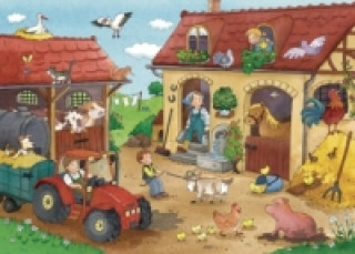 Joc / Jucărie Ravensburger Kinderpuzzle - 07560 Fleißig auf dem Bauernhof - Puzzle für Kinder ab 3 Jahren, mit 2x12 Teilen 
