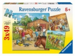 Joc / Jucărie Ravensburger Kinderpuzzle - 09237 Mein Reiterhof - Puzzle für Kinder ab 5 Jahren, mit 3x49 Teilen 
