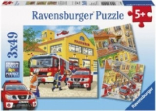 Game/Toy Ravensburger Kinderpuzzle - 09401 Feuerwehreinsatz - Puzzle für Kinder ab 5 Jahren, mit 3x49 Teilen 