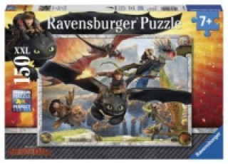 Gra/Zabawka Ravensburger Kinderpuzzle - 10015 Drachenzähmen leicht gemacht - Dragons-Puzzle für Kinder ab 7 Jahren, mit 150 Teilen im XXL-Format Cressida Cowell