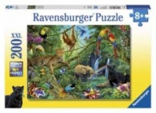 Játék Ravensburger Kinderpuzzle - 12660 Tiere im Dschungel - Tier-Puzzle für Kinder ab 8 Jahren, mit 200 Teilen im XXL-Format 