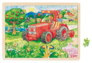 Joc / Jucărie Dřevěné puzzle Traktor 96 dílků oki