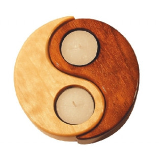 Igra/Igračka Yin-Yang Holz natur/braun 12 cm, Teelicht 