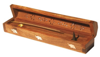 Joc / Jucărie India Truhe Holz 30 x 6 cm, Räucherstäbchenhalter 