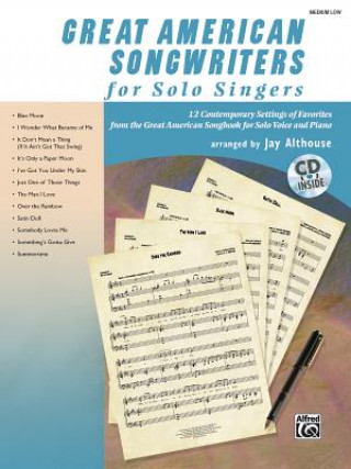 Książka Great American Songwriters for Solo Singers - Medium Low, w. Audio-CD 