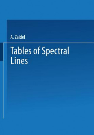 Kniha Tables of Spectral Lines A. Zaidel'