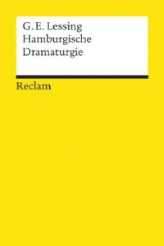 Kniha Hamburgische Dramaturgie Gotthold Ephraim Lessing