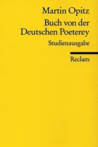Könyv Buch von der Deutschen Poeterey (1624) Martin Opitz