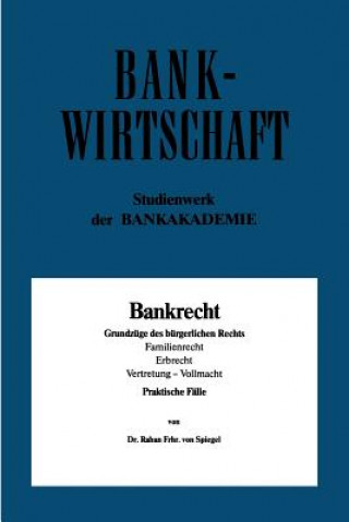 Kniha Bankrecht Raban von Spiegel