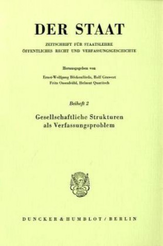 Könyv Gesellschaftliche Strukturen als Verfassungsproblem. 