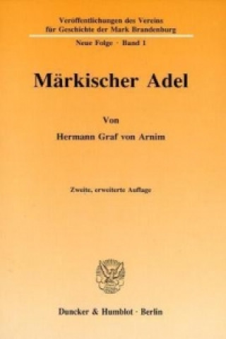 Buch Märkischer Adel Hermann Graf von Arnim