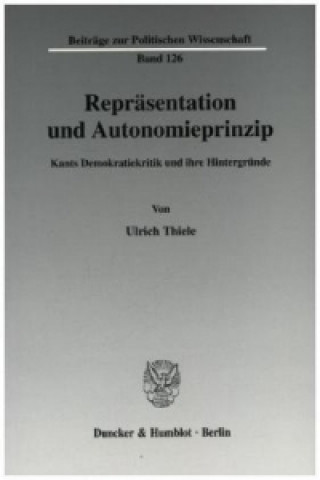 Kniha Repräsentation und Autonomieprinzip. Ulrich Thiele