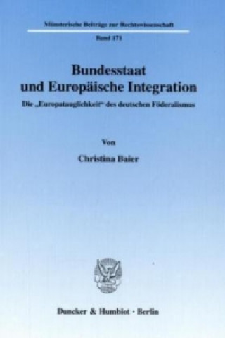 Knjiga Bundesstaat und Europäische Integration. Christina Baier