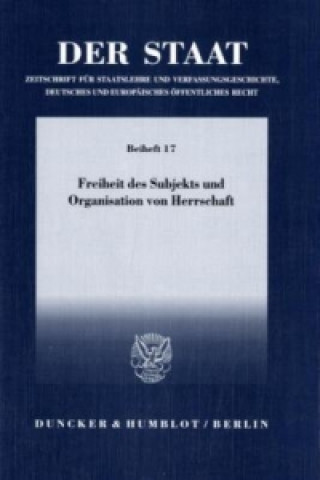 Książka Freiheit des Subjekts und Organisation von Herrschaft. Christoph Enders