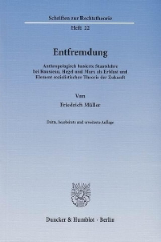 Książka Entfremdung. Friedrich Müller