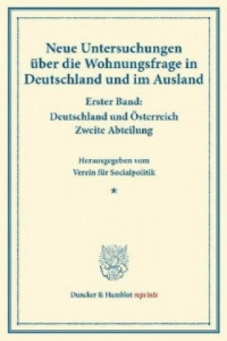 Book Neue Untersuchungen über die Wohnungsfrage in Deutschland und im Ausland. 