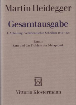 Könyv Kant und das Problem der Metaphysik (1929) Martin Heidegger