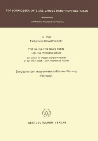Book Simulation Detr Wasserwirtschaftlichen Planung Fritz G. Rohde