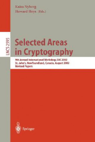 Kniha Selected Areas in Cryptography Howard Heys