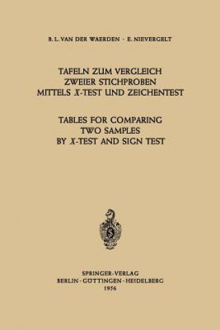 Carte Tafeln zum Vergleich Zweier Stichproben mittels X-Test und Zeichentest / Tables for Comparing Two Samples by X-Test and Sign Test Bartel L. van der Waerden