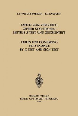 Kniha Tafeln zum Vergleich Zweier Stichproben mittels X-Test und Zeichentest / Tables for Comparing Two Samples by X-Test and Sign Test Bartel L. van der Waerden