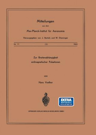 Könyv Zur Breitenabhangigkeit Erdmagnetischer Pulsationen H. Voelker