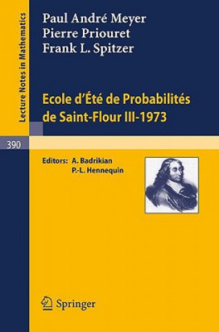 Livre Ecole d'Ete de Probabilites de Saint-Flour III, 1973 P. A. Meyer