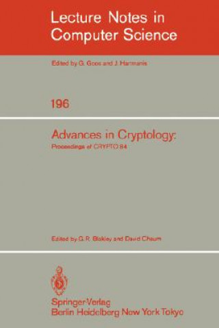 Kniha Advances in Cryptology G. R. Blakely
