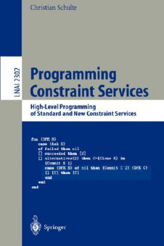 Könyv Programming Constraint Services Christian Schulte