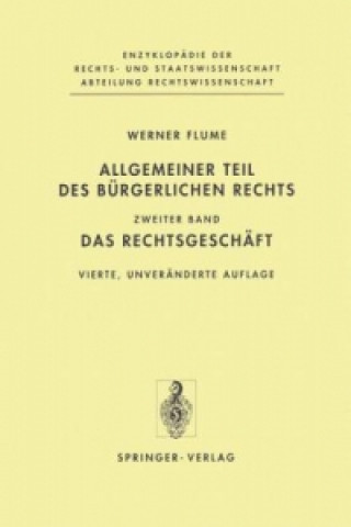 Könyv Allgemeiner Teil Des B rgerlichen Rechts Werner Flume