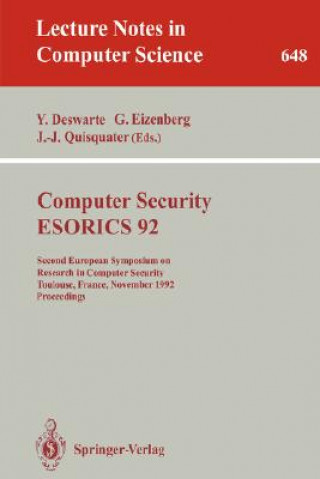 Kniha Computer Security - ESORICS 92 Yves Deswarte