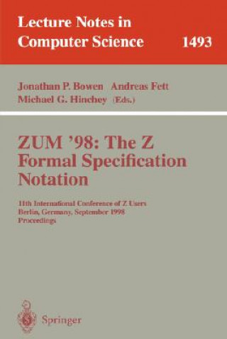 Könyv ZUM '98: The Z Formal Specification Notation Jonathan P. Bowen