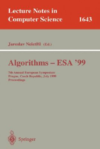 Könyv Algorithms - ESA'99 Jaroslav Nesetril