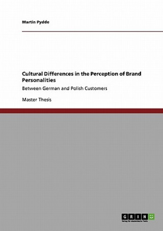 Kniha Cultural Differences in the Perception of Brand Personalities Martin Pydde
