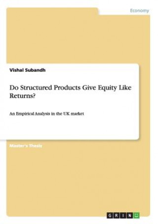 Kniha Do Structured Products Give Equity Like Returns? Vishal Subandh