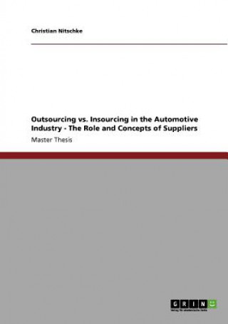 Book Outsourcing vs. Insourcing in the Automotive Industry. The Role and Concepts of Suppliers Christian Nitschke