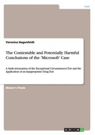 Carte Contestable and Potentially Harmful Conclusions of the 'Microsoft' Case Veronica Hagenfeldt