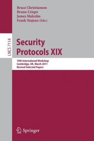 Kniha Security Protocols XIX Bruce Christianson