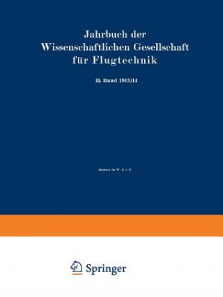 Βιβλίο Jahrbuch Der Wissenschaftlichen Gesellschaft Fur Flugtechnik issenschaftliche Gesellschaft für Flugtechnik