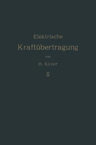 Carte Die Elektrische Kraftubertragung Herbert Kyser