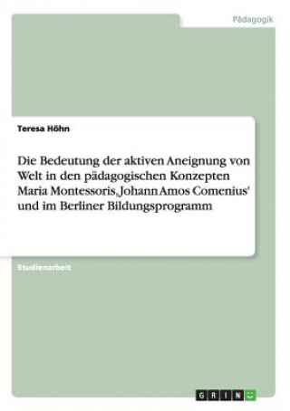 Buch Bedeutung der aktiven Aneignung von Welt in den padagogischen Konzepten Maria Montessoris, Johann Amos Comenius' und im Berliner Bildungsprogramm Teresa Höhn