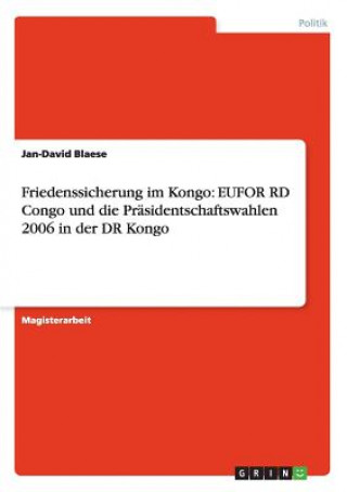 Book Friedenssicherung im Kongo Jan-David Blaese