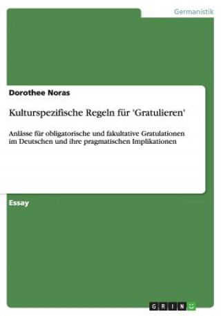 Book Kulturspezifische Regeln für 'Gratulieren' Dorothee Noras