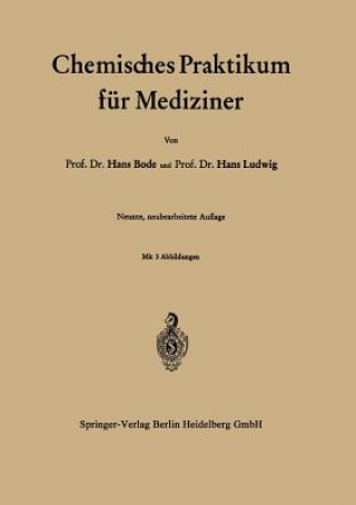 Livre Chemisches Praktikum für Mediziner Hans Bode