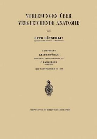 Buch Vorlesungen UEber Vergleichende Anatomie NA Hamburger