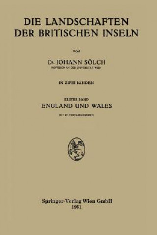 Carte Die Landschaften der Britischen Inseln. Bd.1 Johann Sölch
