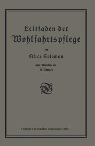 Buch Leitfaden Der Wohlfahrtspflege Alice Salomon