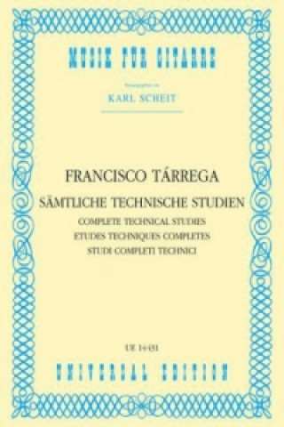 Materiale tipărite Sämtliche technische Studien, für Gitarre Francisco Tárrega