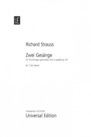 Tiskovina Der Abend op. 34/1 für 16-stimmigen Chor SATB Richard Strauss